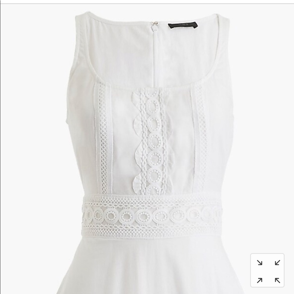 J. Crew scoopneck midi dress organic cotton M wht - Picture 6 of 7